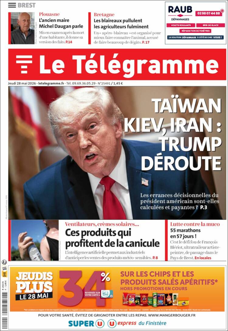 Portada de Télégramme (Francia)