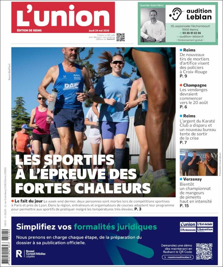Portada de L'Union (Francia)