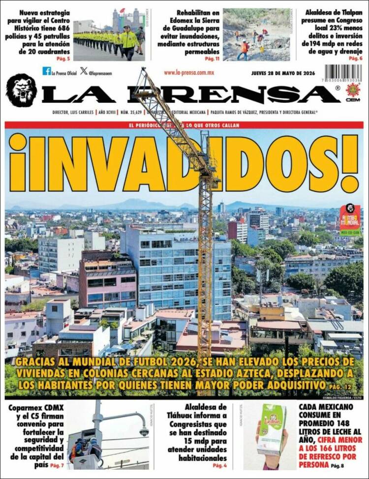 Portada de La Prensa (M&eacute;xico)