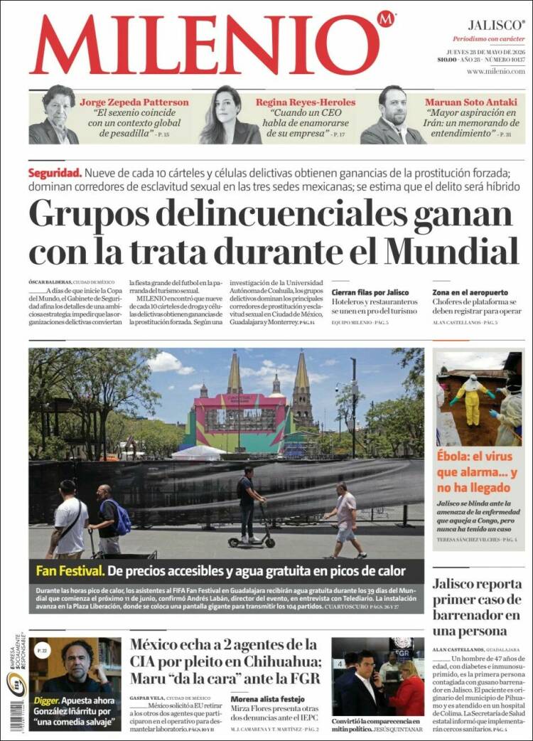 Portada de Milenio - Jalisco (M&eacute;xico)