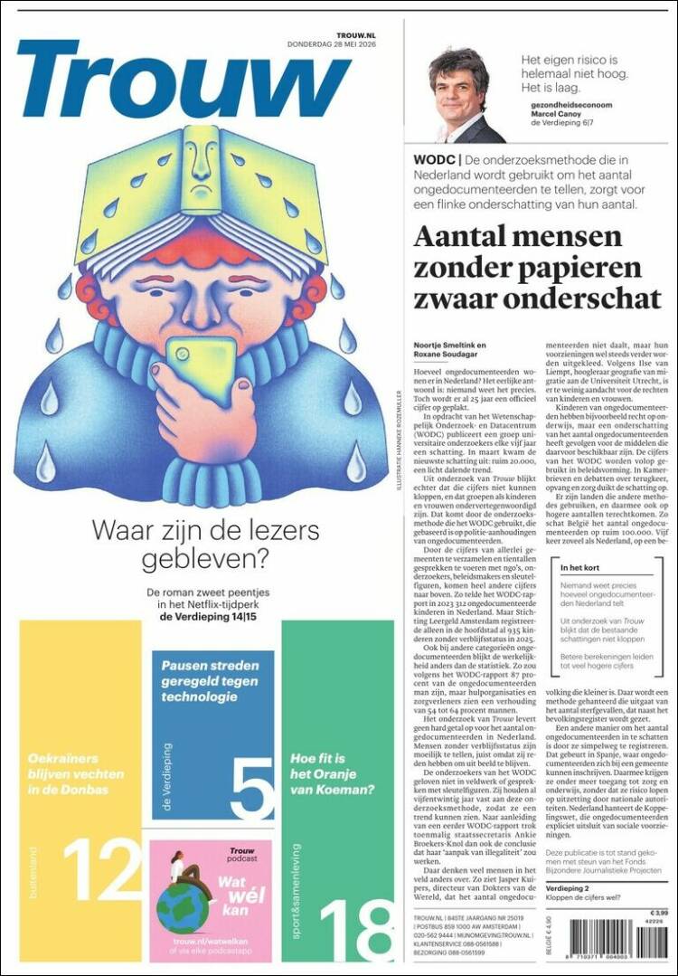 Portada de Trouw (Pa&iacute;ses Bajos)