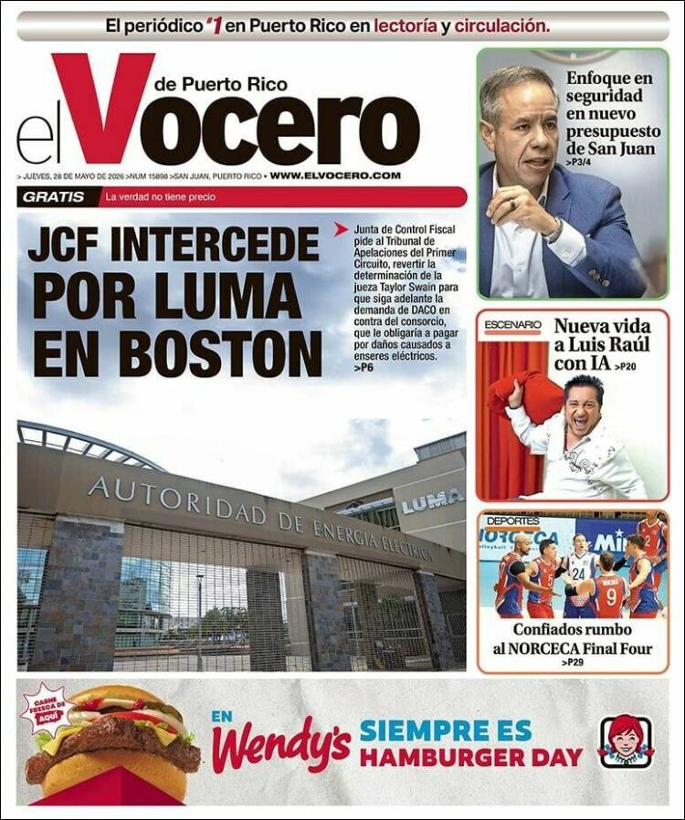 Portada de Vocero (Puerto Rico)