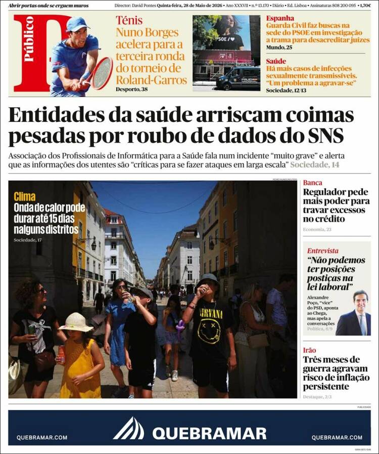 Portada de Público (Portugal)