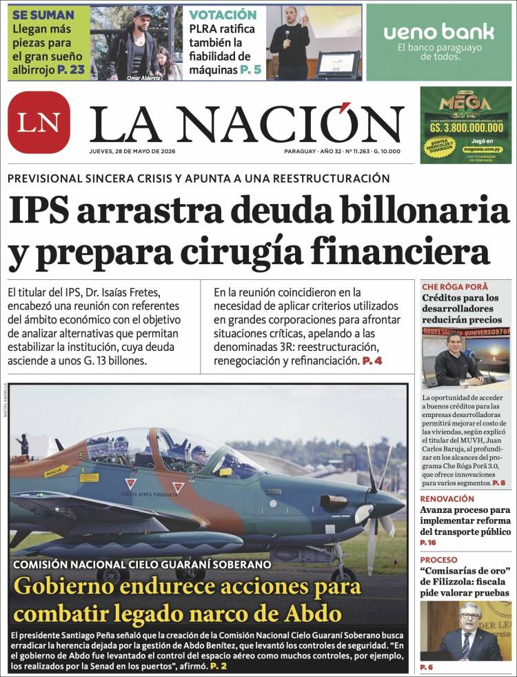 Portada de La Nación (Paraguay)
