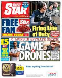 Portada de Daily Star (Reino Unido)
