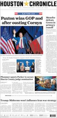 Portada de Houston Chronicle (USA)