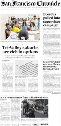 Portada de San Francisco Chronicle (USA)