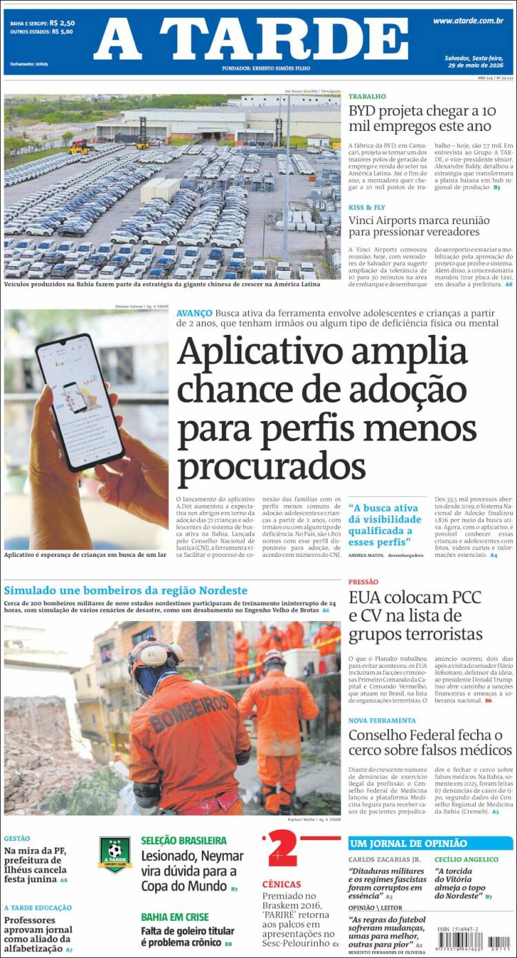 Portada de Diário A Tarde (Brasil)