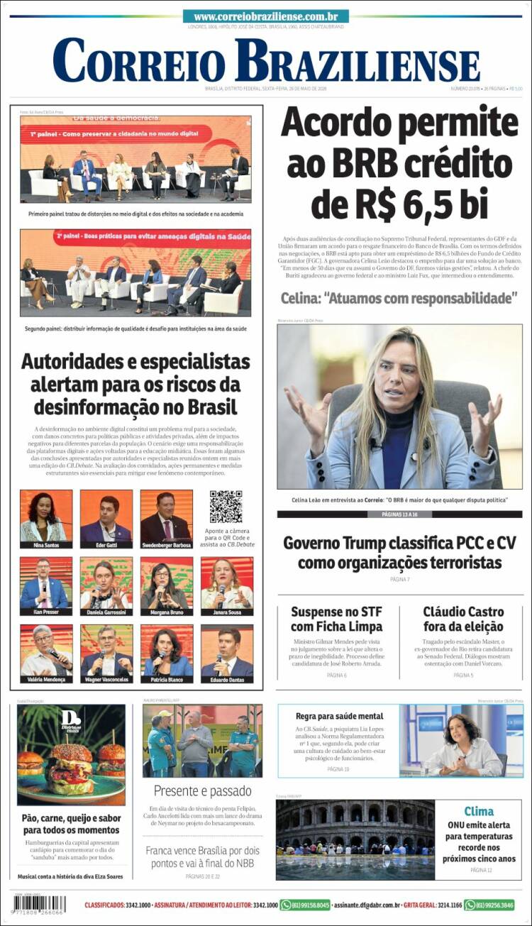 Portada de Correio Braziliense (Brasil)