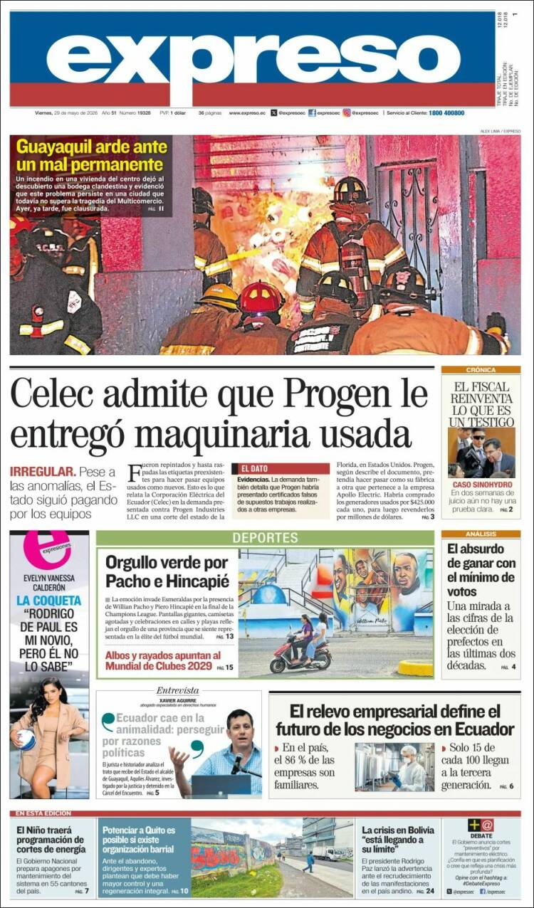 Portada de Expreso (Ecuador)