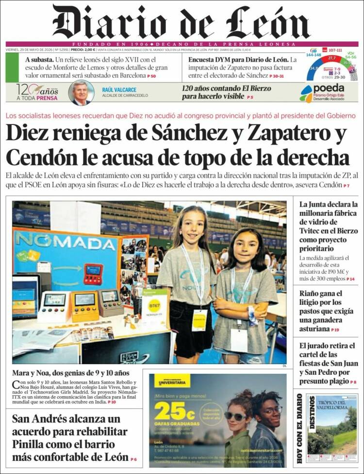 Portada de Diario de León (Espa&ntilde;a)