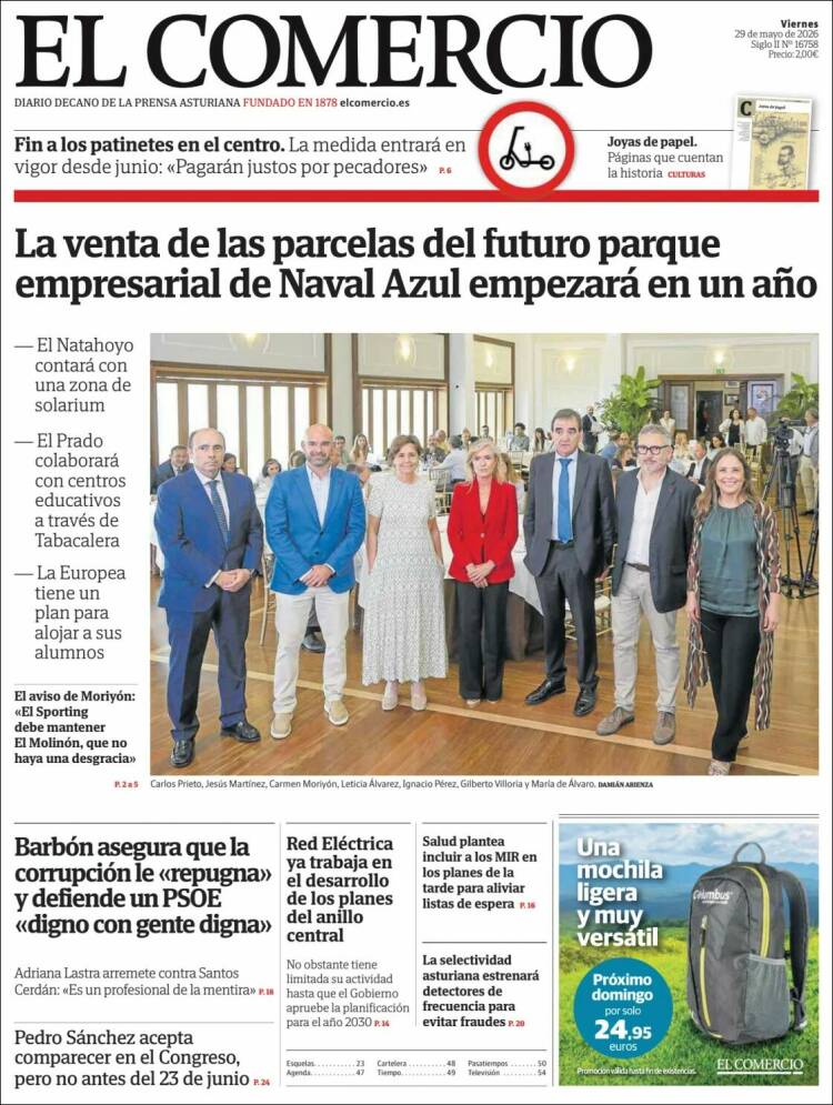 Portada de El Comercio - Gijón (Espa&ntilde;a)