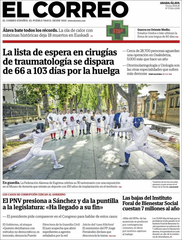 Portada de El Correo - Álava (Espa&ntilde;a)