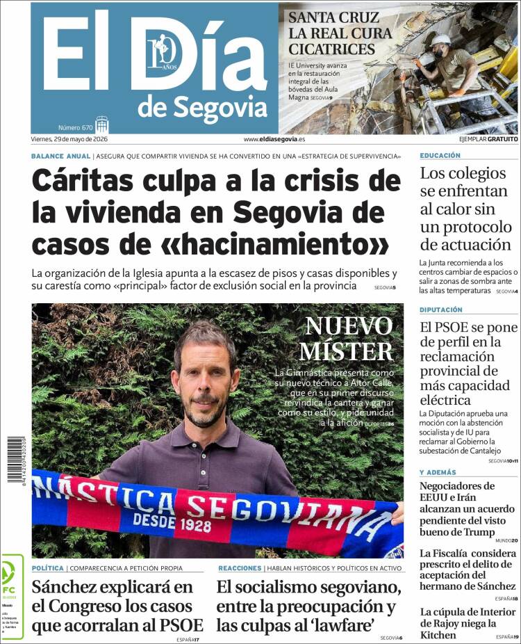 Portada de El Día de Segovia (Espa&ntilde;a)