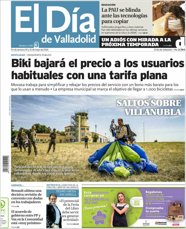 Portada de El Día de Valladolid (Espa&ntilde;a)