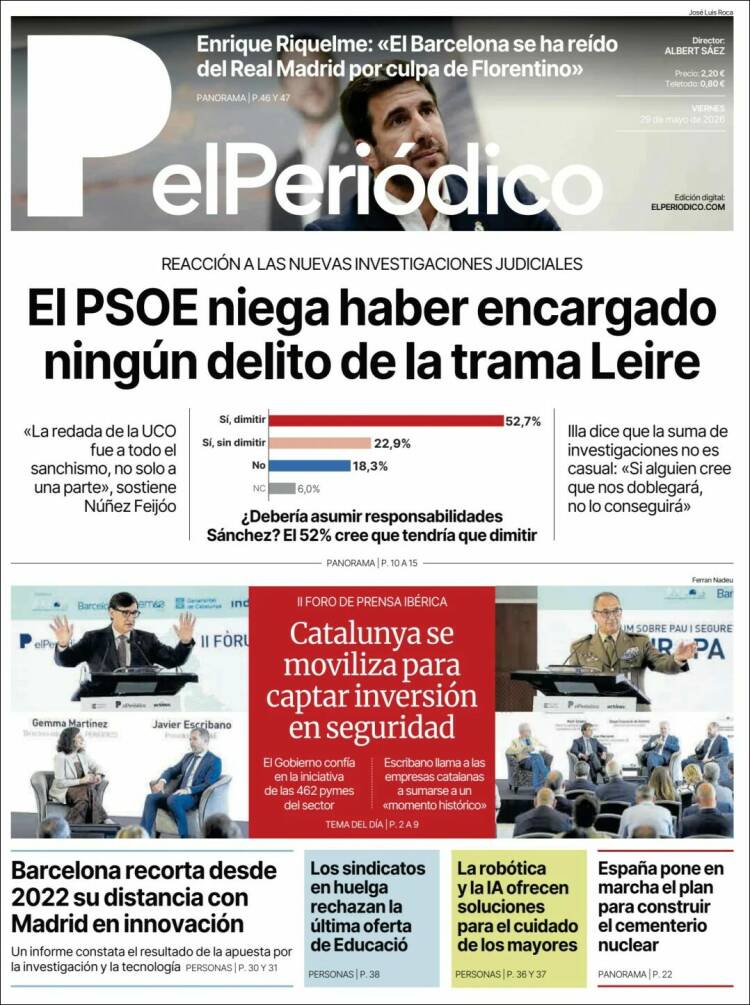 Portada de El Periódico (Espa&ntilde;a)