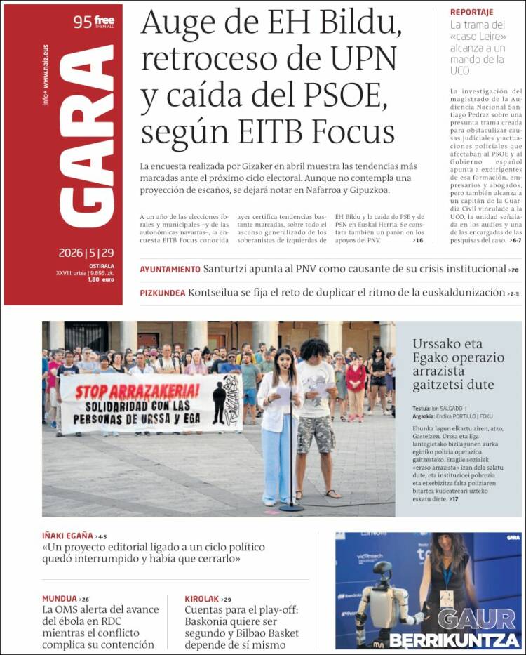 Portada de Gara (Espa&ntilde;a)