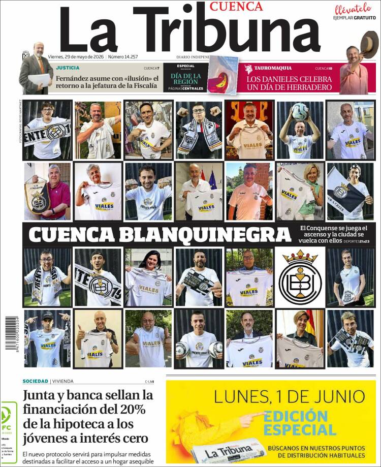 Portada de La Tribuna de Cuenca (Espa&ntilde;a)
