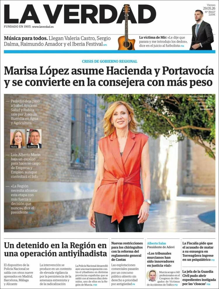 Portada de La Verdad de Murcia (Espa&ntilde;a)
