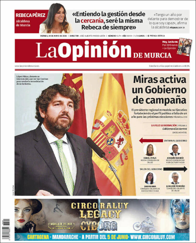 Portada de La Opinión de Murcia (Espa&ntilde;a)
