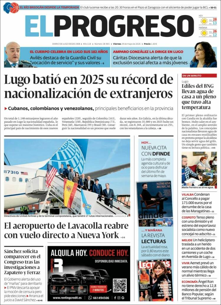 Portada de El Progreso (Espa&ntilde;a)