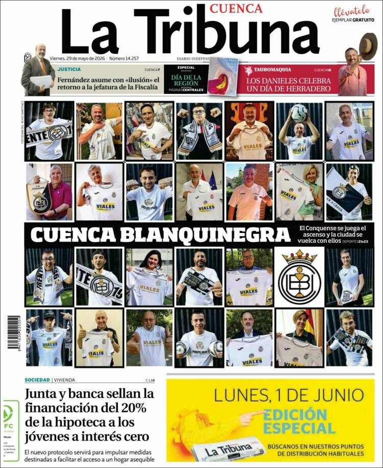 Portada de La Tribuna de Cuenca (Espa&ntilde;a)