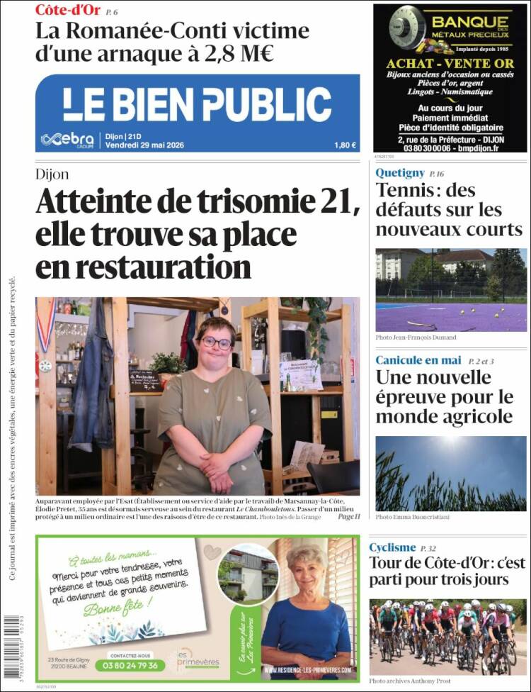 Portada de Le Bien Public (Francia)