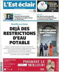Portada de L'Est Eclair (Francia)