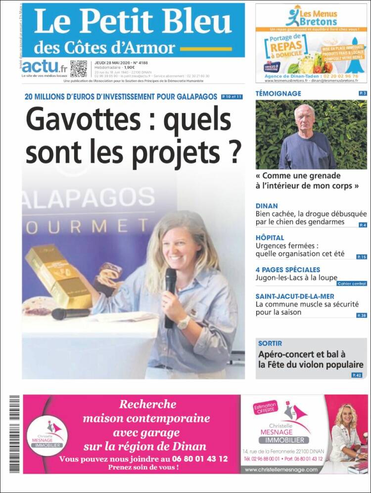 Portada de Le Petit Bleu (Francia)