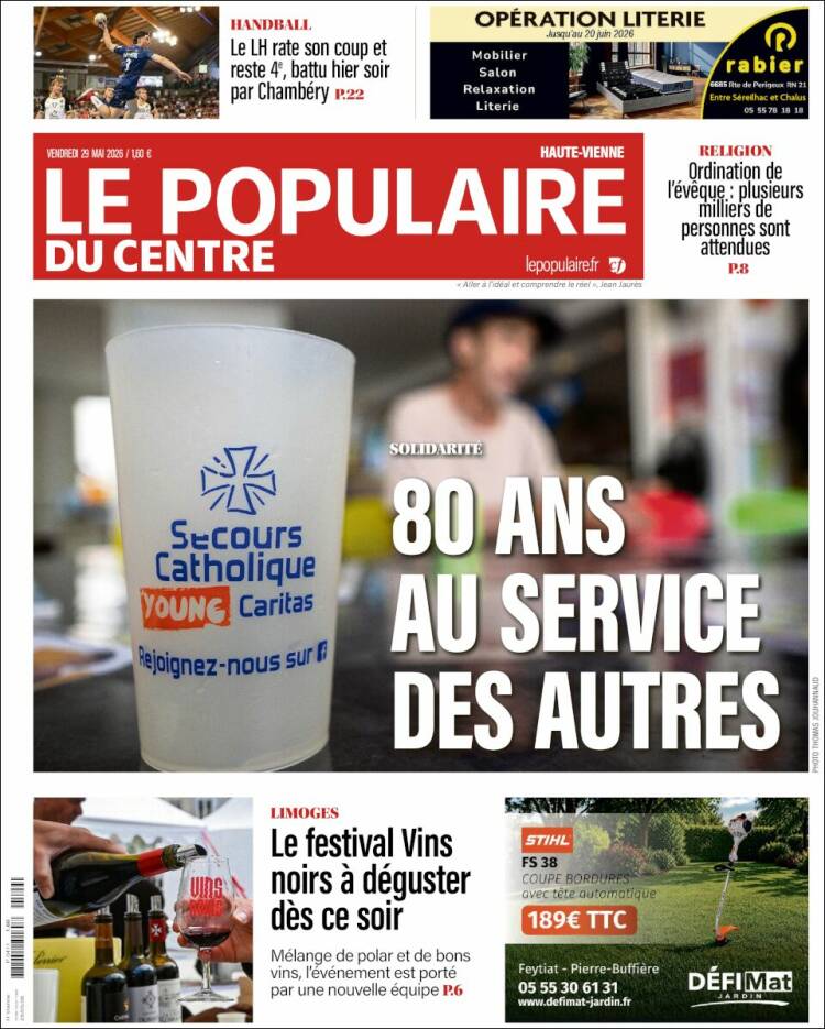 Portada de Le Populaire du Centre (Francia)