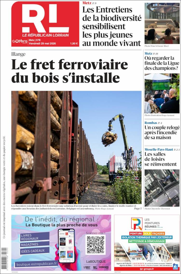 Portada de Le Republicain Lorrain (Francia)