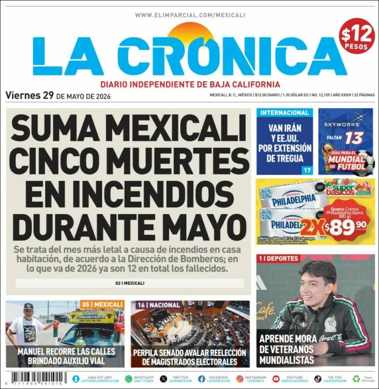 Portada de La Crónica de Baja California (M&eacute;xico)