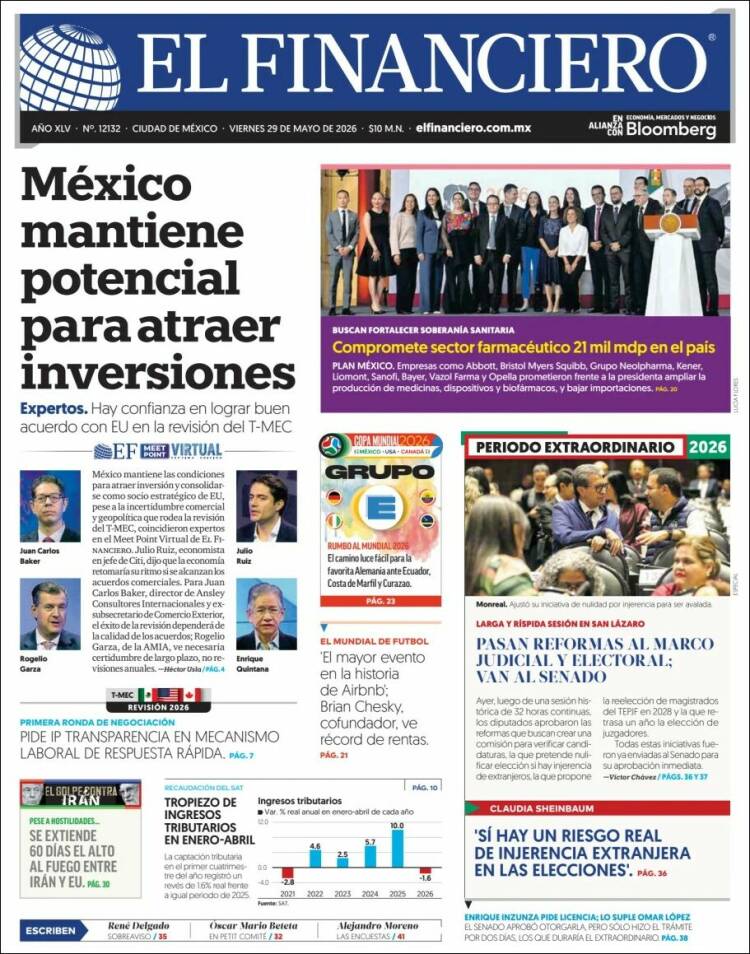 Portada de El Financiero (M&eacute;xico)