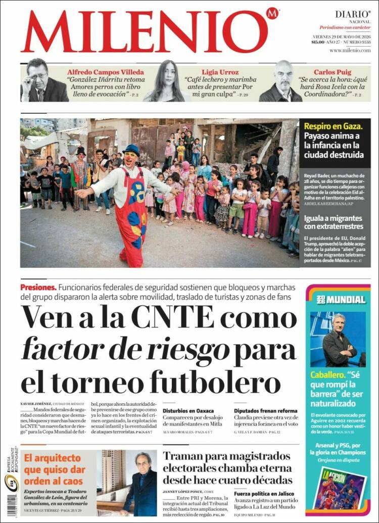 Portada de Milenio (M&eacute;xico)