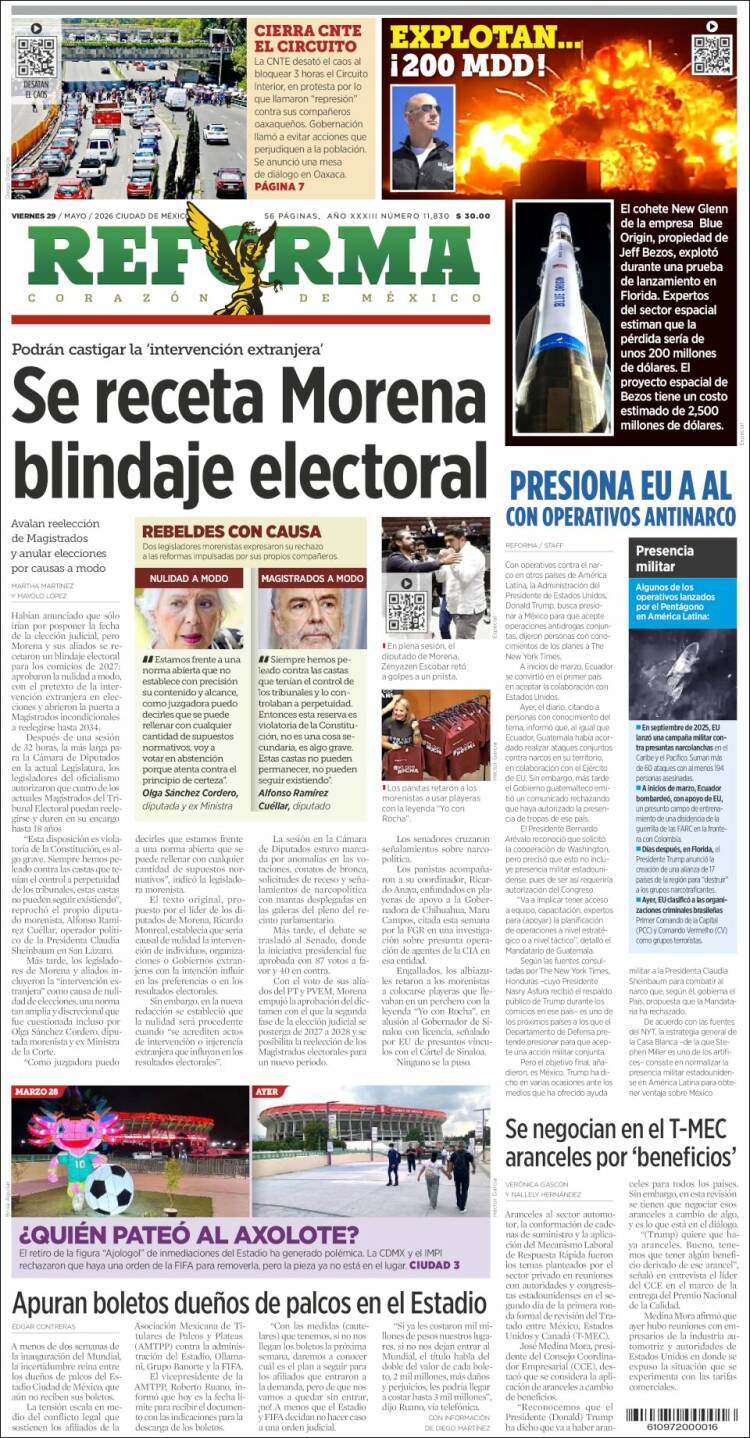 Portada de Reforma (M&eacute;xico)