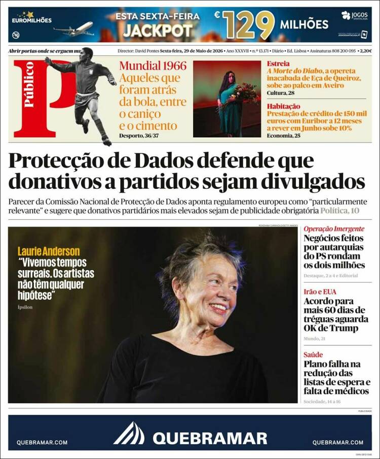 Portada de Público (Portugal)