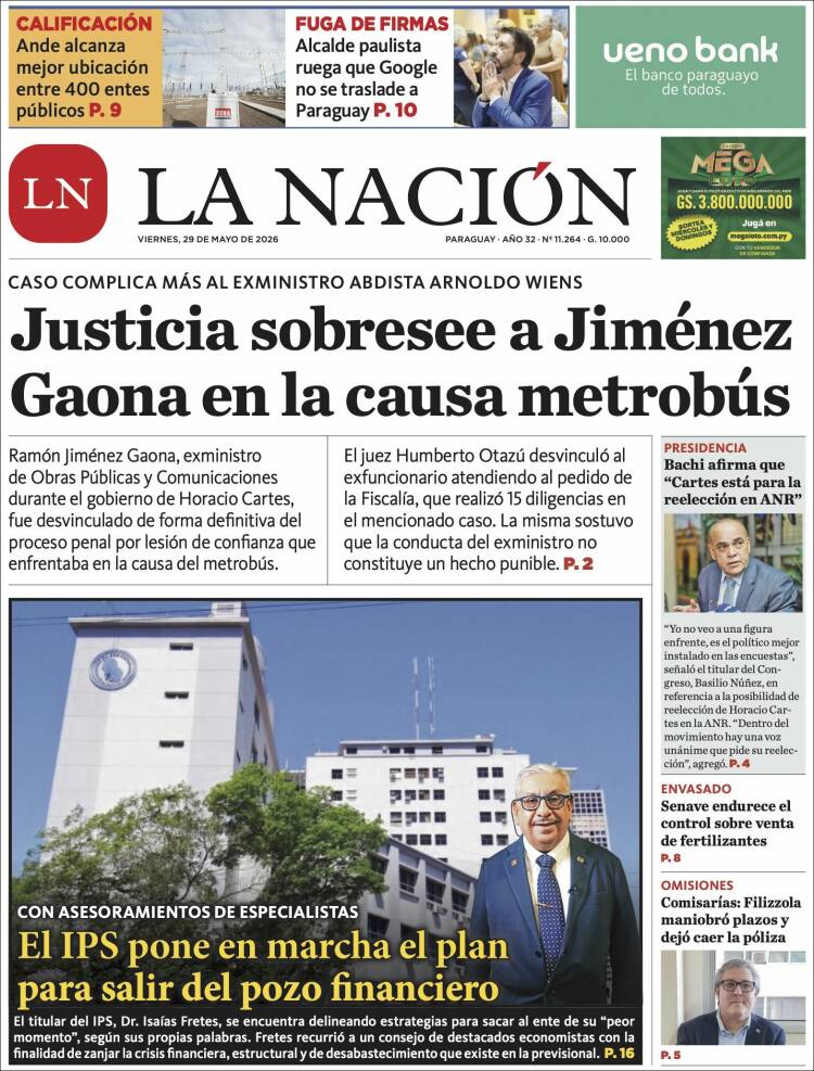 Portada de La Nación (Paraguay)