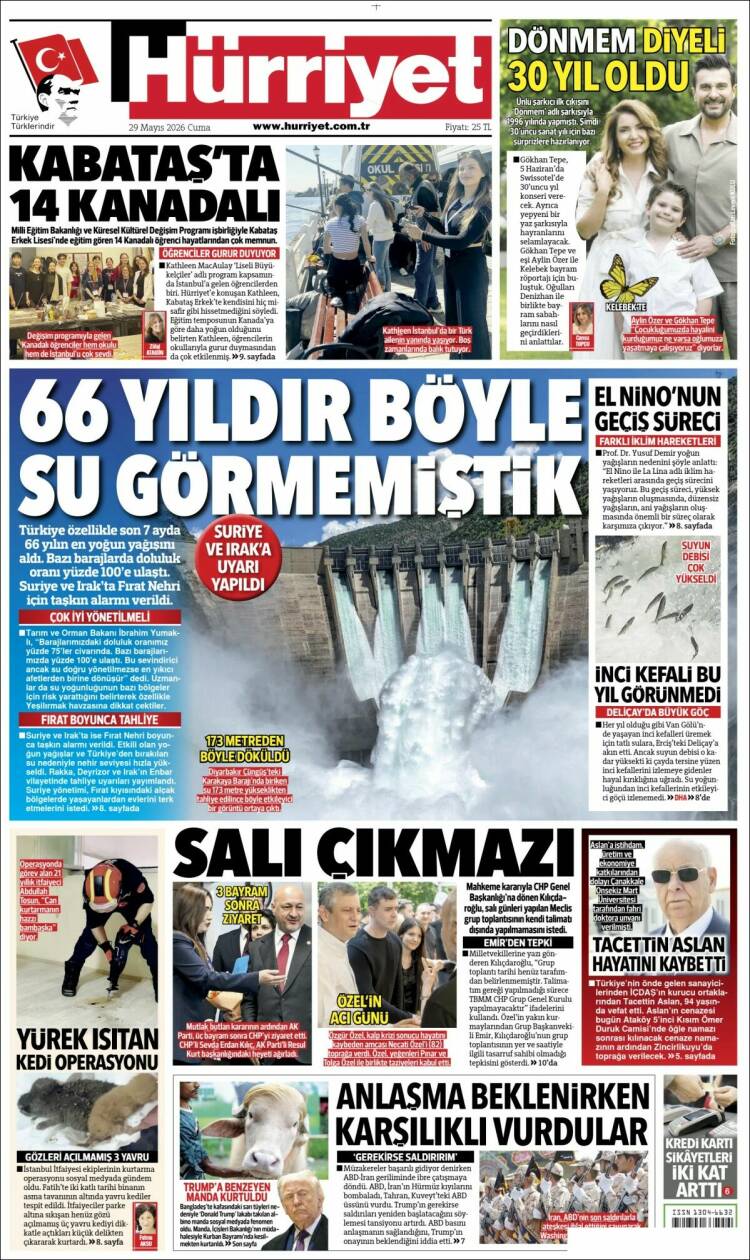 Portada de Hürriyet (Turqu&iacute;a)