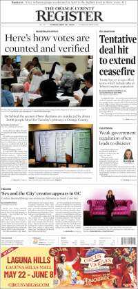 Portada de The Orange County Register (USA)