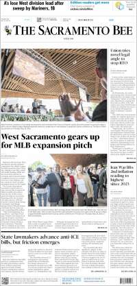 Portada de The Sacramento Bee (USA)