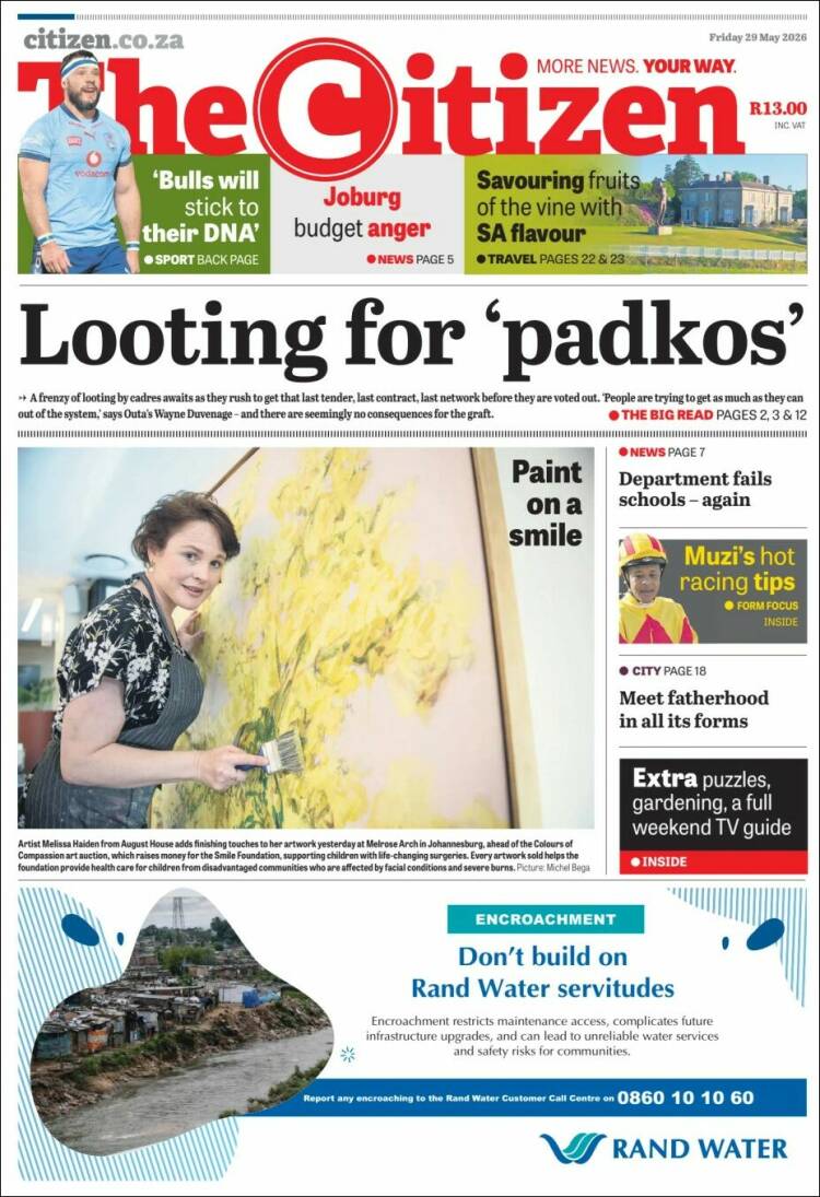Portada de The Citizen (Sud&aacute;frica)