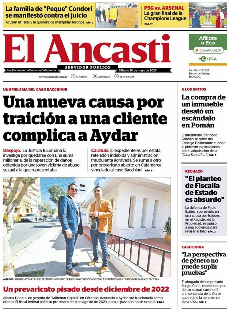Portada de El Ancasti (Argentina)