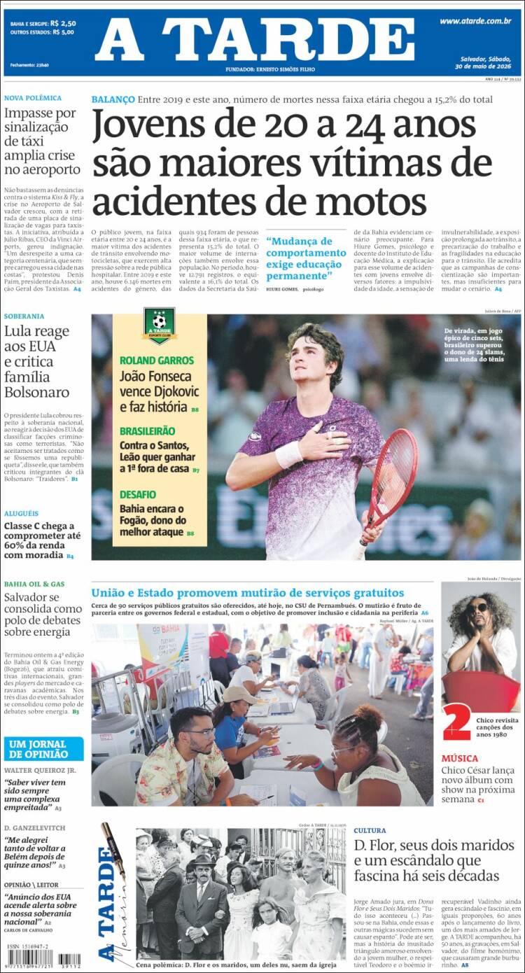 Portada de Diário A Tarde (Brasil)