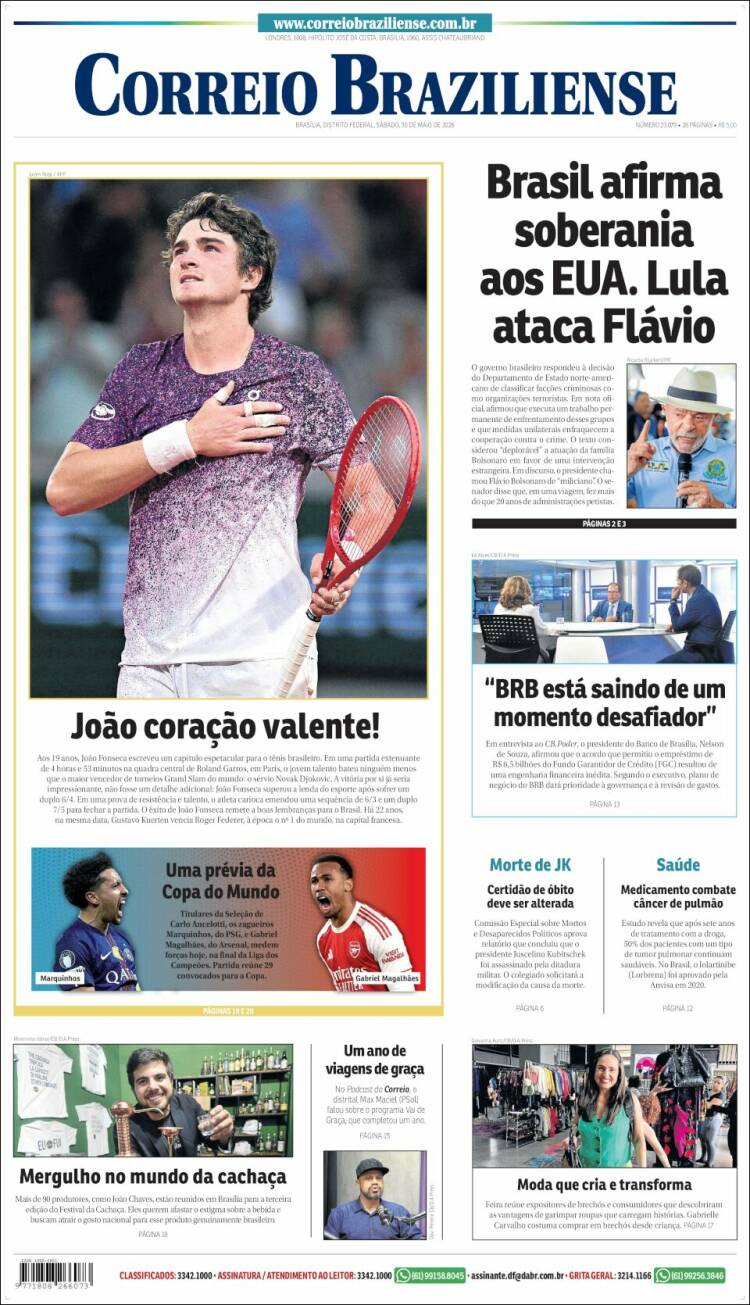 Portada de Correio Braziliense (Brasil)
