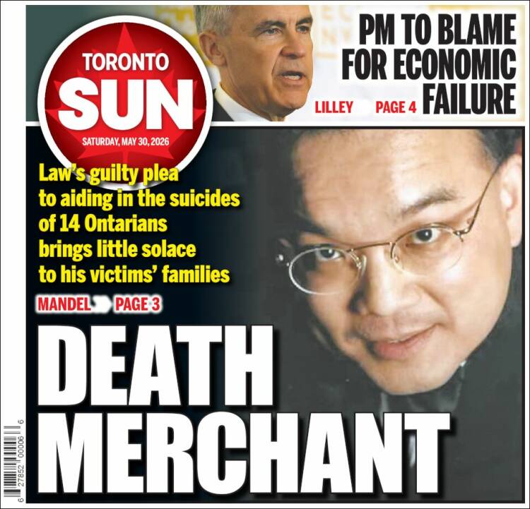 Portada de The Toronto Sun (Canad&aacute;)