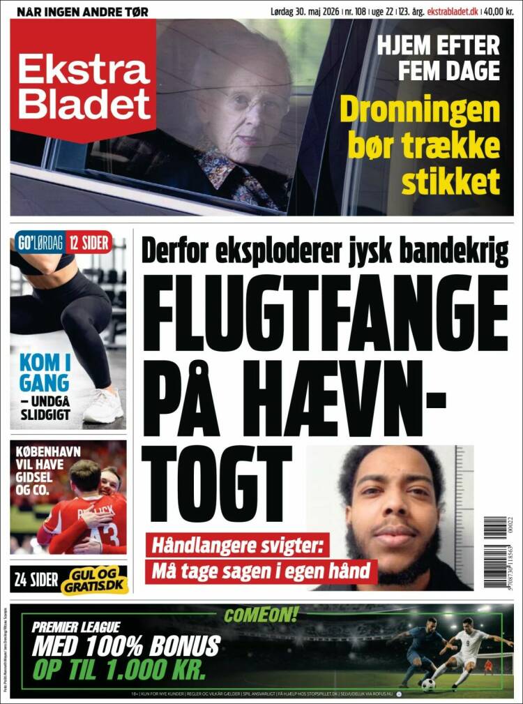 Portada de Ekstra Bladet (Dinamarca)