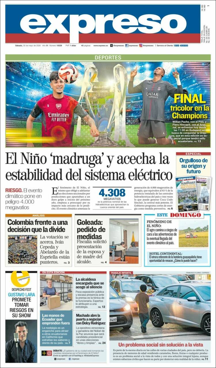 Portada de Expreso (Ecuador)