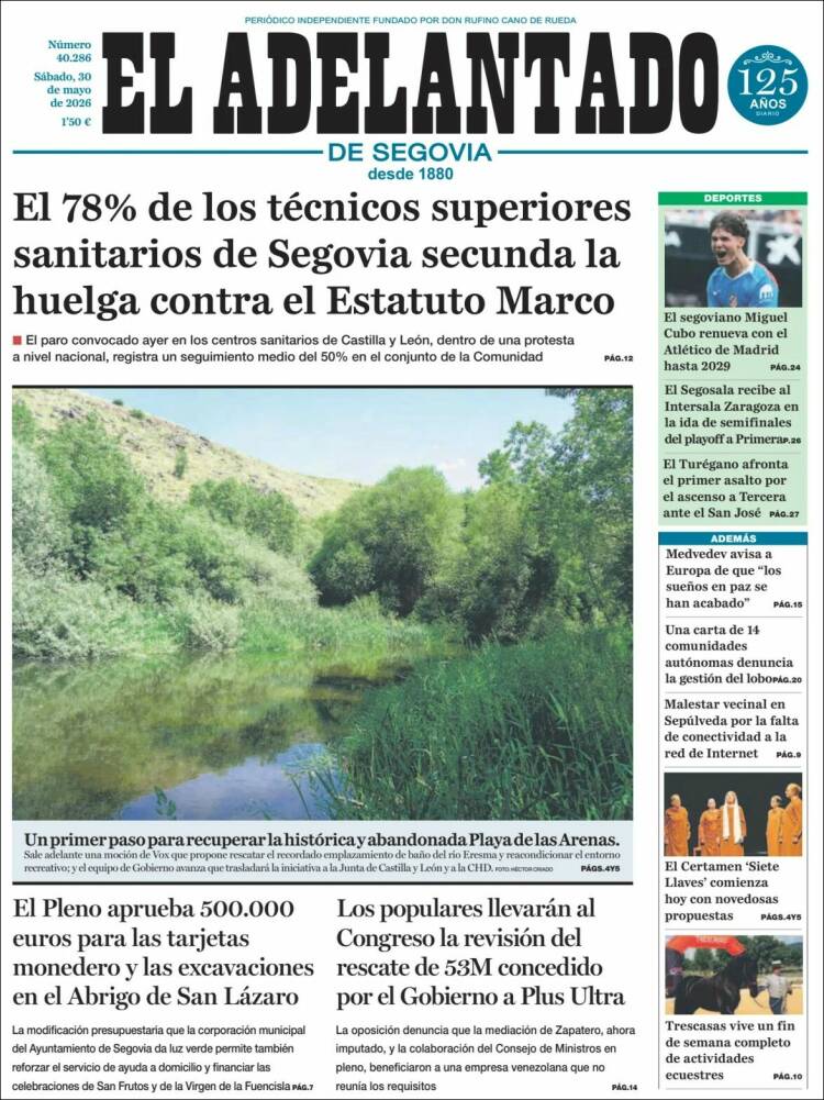 Portada de El Adelantado de Segovia (Espa&ntilde;a)