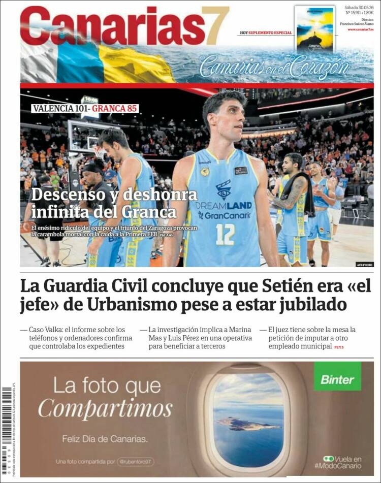 Portada de Canarias 7 (Espa&ntilde;a)
