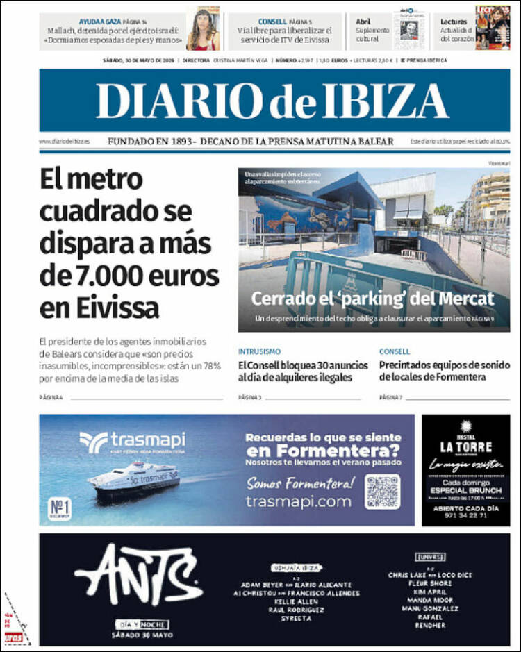 Portada de Diario de Ibiza (Espa&ntilde;a)